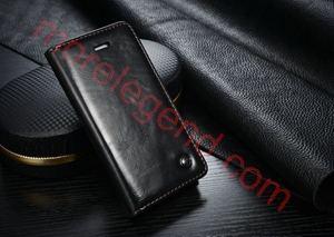 图片 CASEME Oil Wax Leather Card Holder Case for iPhone SE 5s 5 - Black
