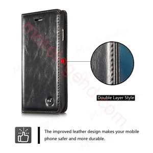 图片 CASEME Oil Wax Leather Card Holder Case for iPhone 6s/6-Black